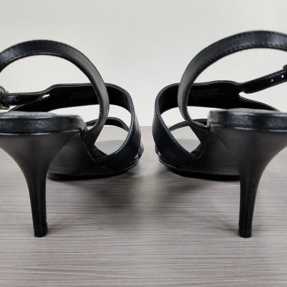 Charles David Carmina Slingback Sandal, Black Leather, Womens Various Sizes - Picture 5 of 9